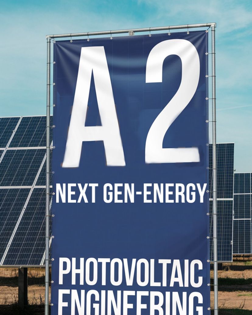 A2 Next Gen-Energy — Photovoltaic Engineering banner at a PV site